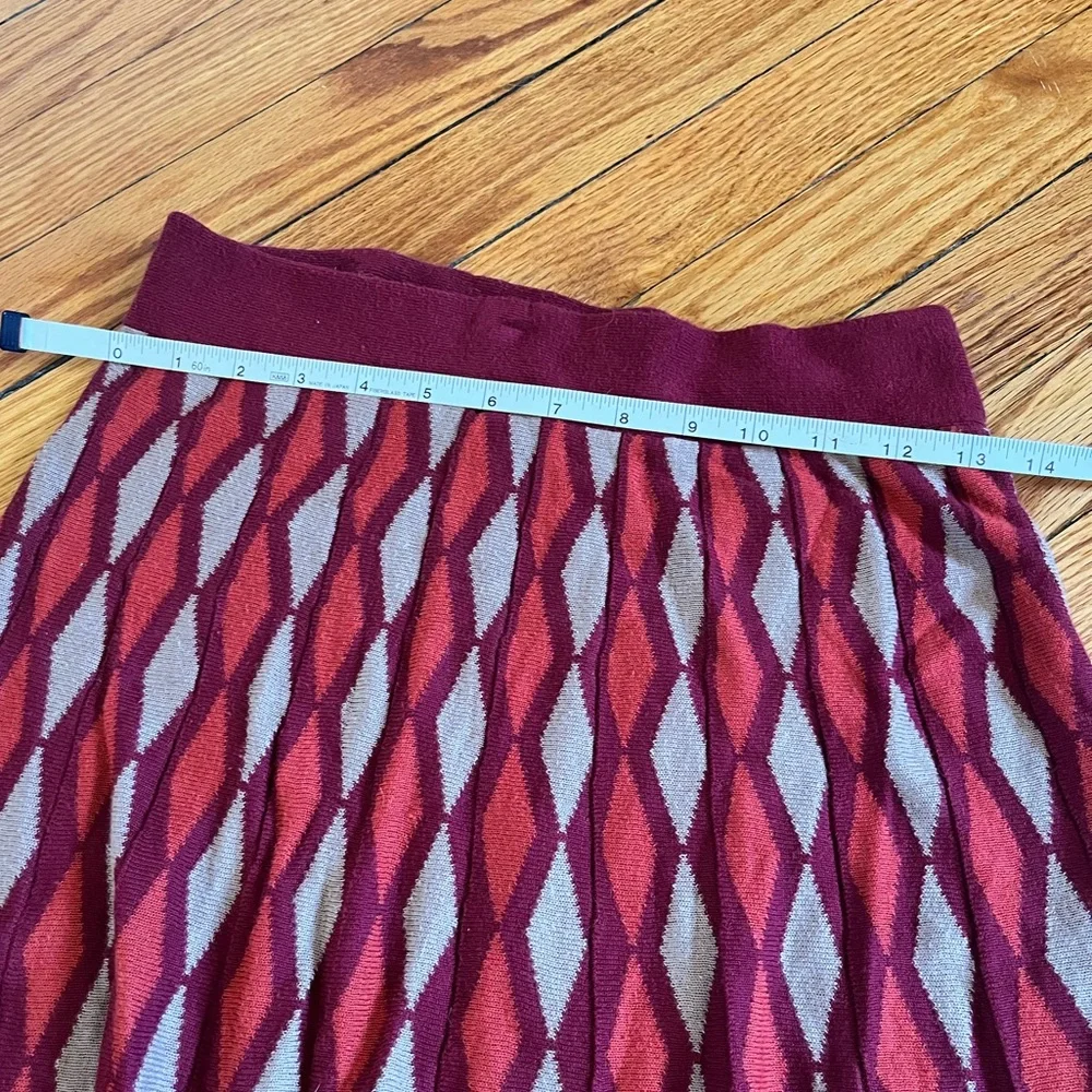 Knit geometric print vintage midi skirt - Picture 3 of 4